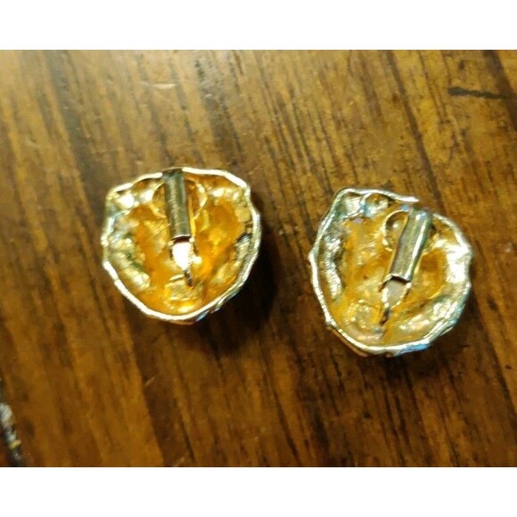 Vintage Fashion 3D Figural Goldtone Leo Lion Head Clip On Earrings - Picture 4 of 6